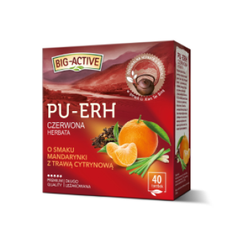 Herbata czerwona Pu-Erh o smaku mandarynki z trawą cytrynową